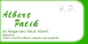 albert patik business card